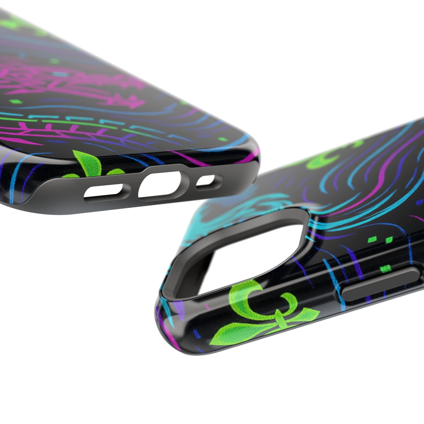 Dynamic Dragon Magnetic Phone Case | Colorful Floral Design | Gift for Gamers, Fantasy Lovers, Halloween, Unique Accessories