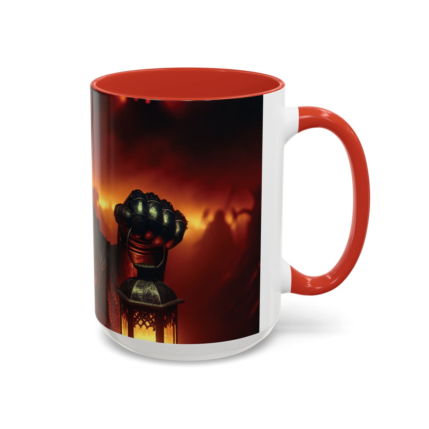 Fierce Knight Accent Coffee Mug | Unique Gift for Fantasy Lovers, Dark Aesthetic Decor, Gamer Essentials, Office Cup, Medieval Art