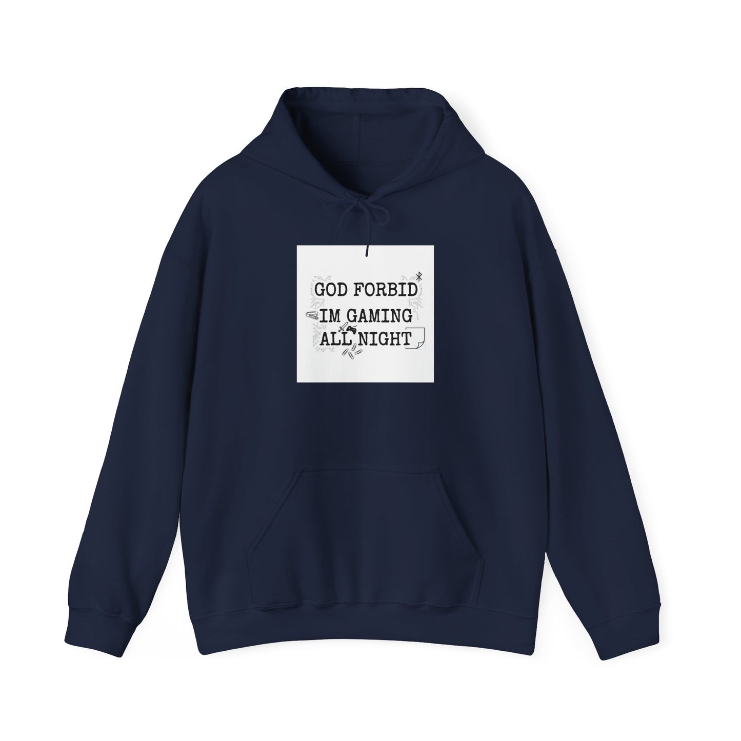 God Forbid, I’m Gaming All Night Hoodie | Sarcastic Shirt, 90s Office Typography
