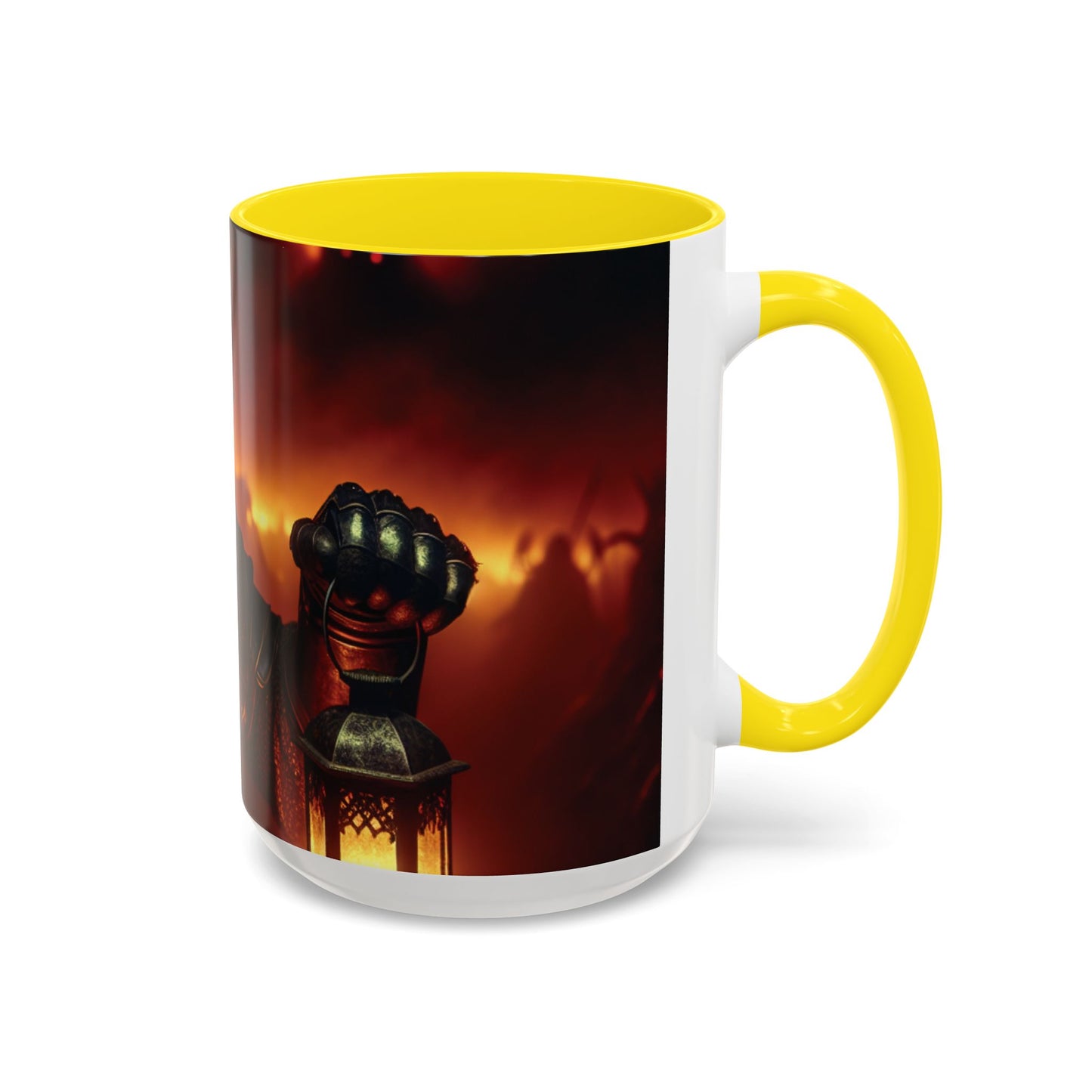 Fierce Knight Accent Coffee Mug | Unique Gift for Fantasy Lovers, Dark Aesthetic Decor, Gamer Essentials, Office Cup, Medieval Art
