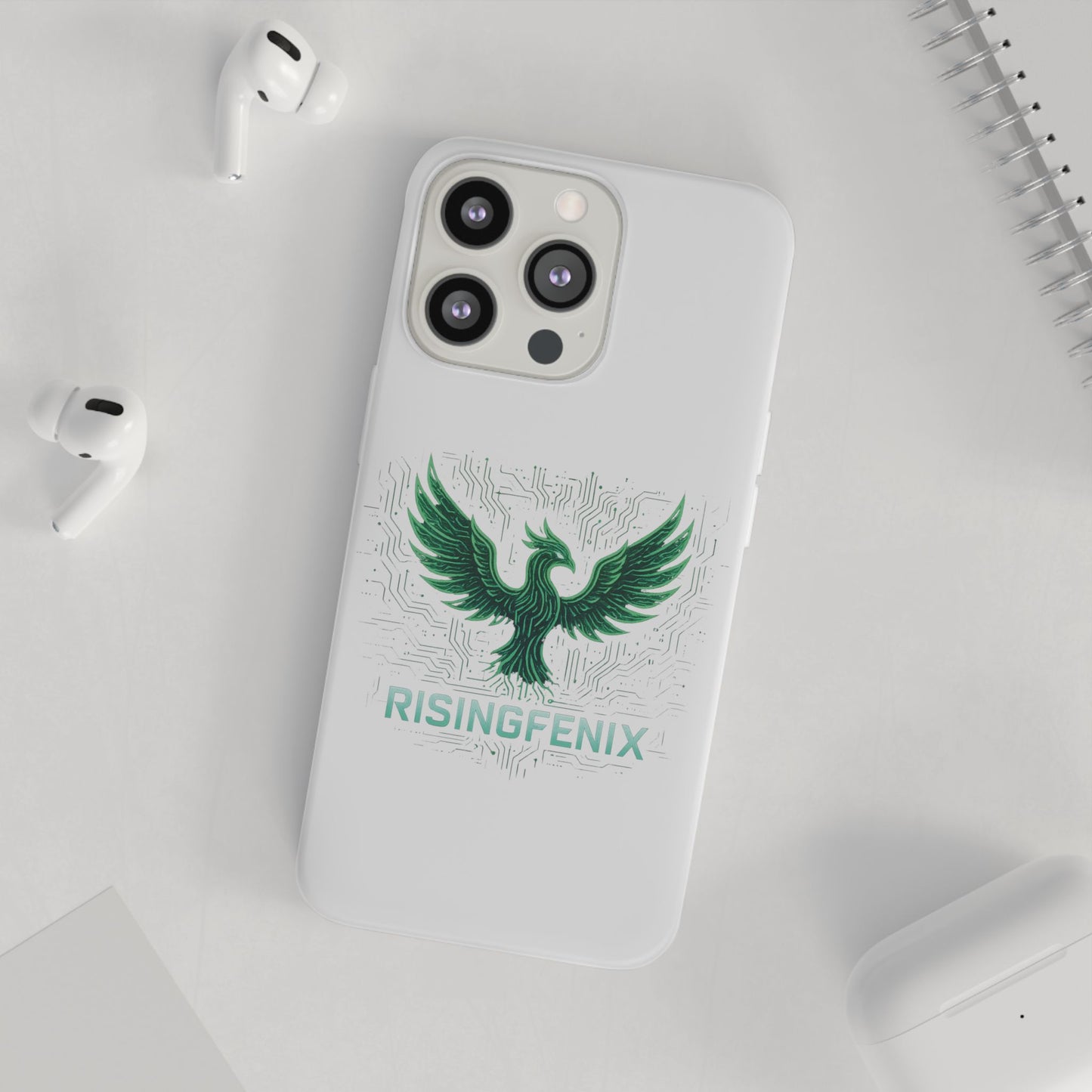 Phoenix Rising Flexi Case, Stylish Phone Cover, Trendy Tech Accessory, Gift for Tech Lovers, Unique Protector