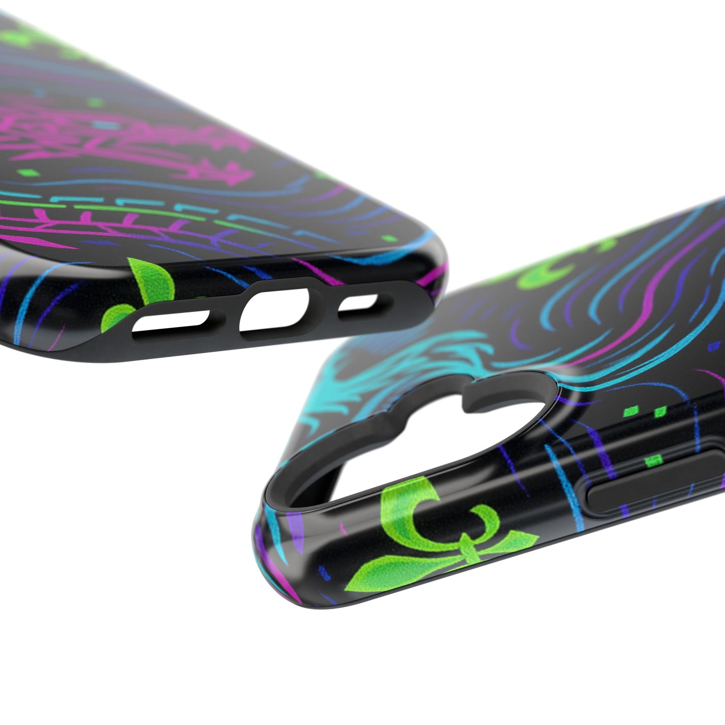 Dynamic Dragon Magnetic Phone Case | Colorful Floral Design | Gift for Gamers, Fantasy Lovers, Halloween, Unique Accessories