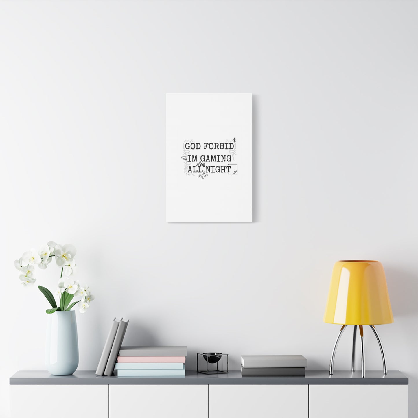 God Forbid I'm Gaming All Night Canvas | Sarcastic Office Humor, 90s Aesthetic