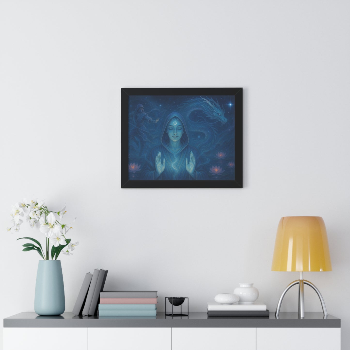 Mystical Framed Poster, Spiritual Wall Art, Meditative Decor, Fantasy Artwork, Mindfulness Gift, Home Aesthetic