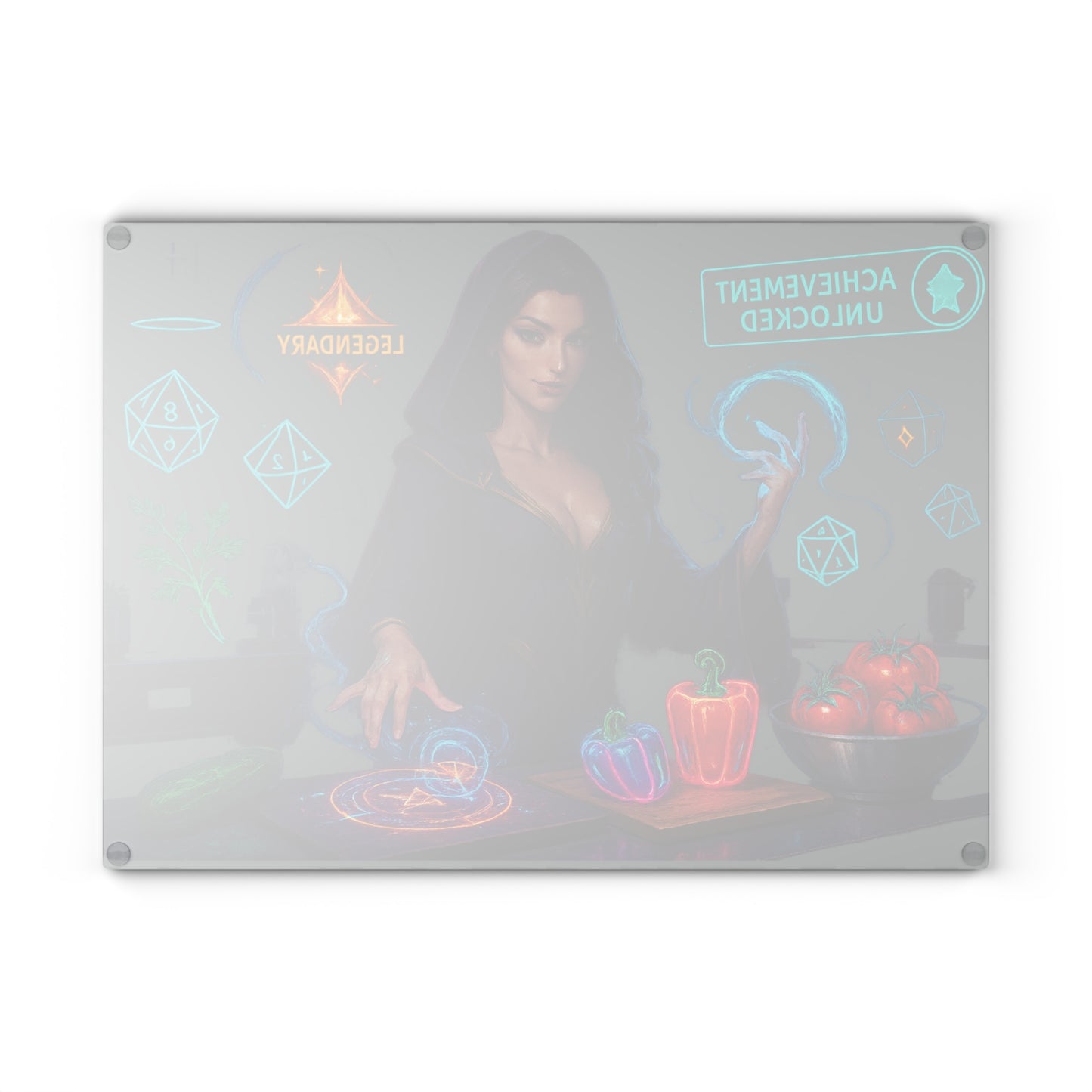 Mystical Glass Cutting Board | Magical Kitchen Decor, Gift for Chefs, Fantasy Cooking Board, Unique Housewarming Gift, Achievement Unlocked