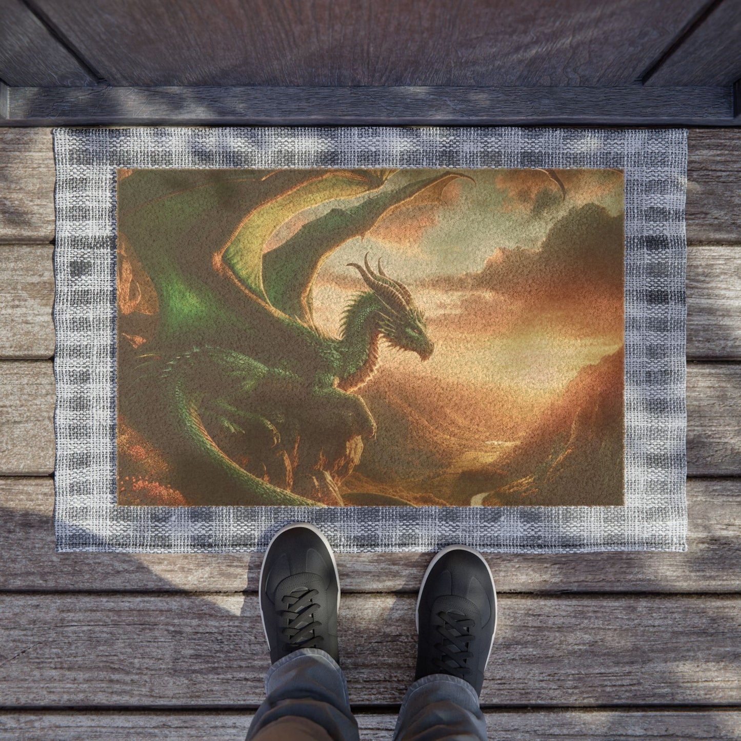 Fantasy Dragon Doormat, Home Decor, Entrance Rug, Gift for Fantasy Lovers, Dragon Lover Gift, Magical Welcome Mat