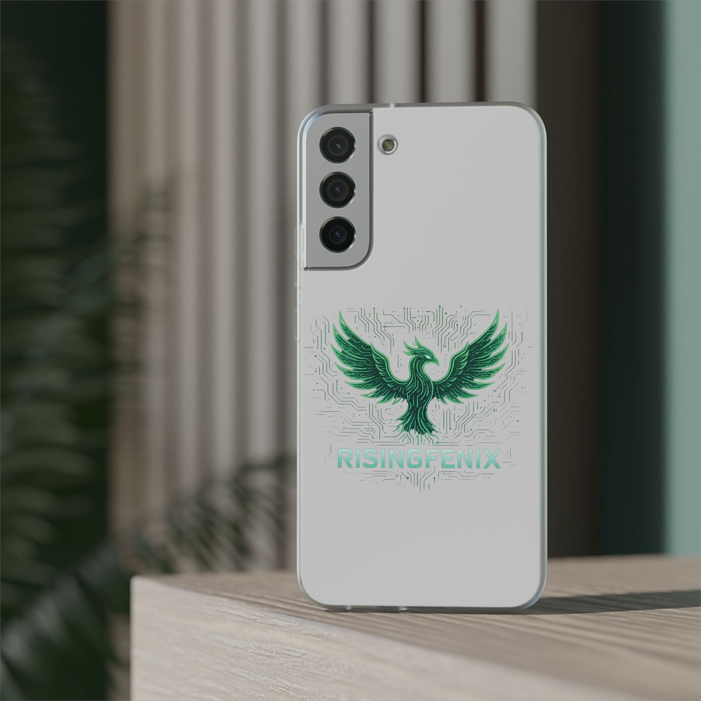 Phoenix Rising Flexi Case, Stylish Phone Cover, Trendy Tech Accessory, Gift for Tech Lovers, Unique Protector