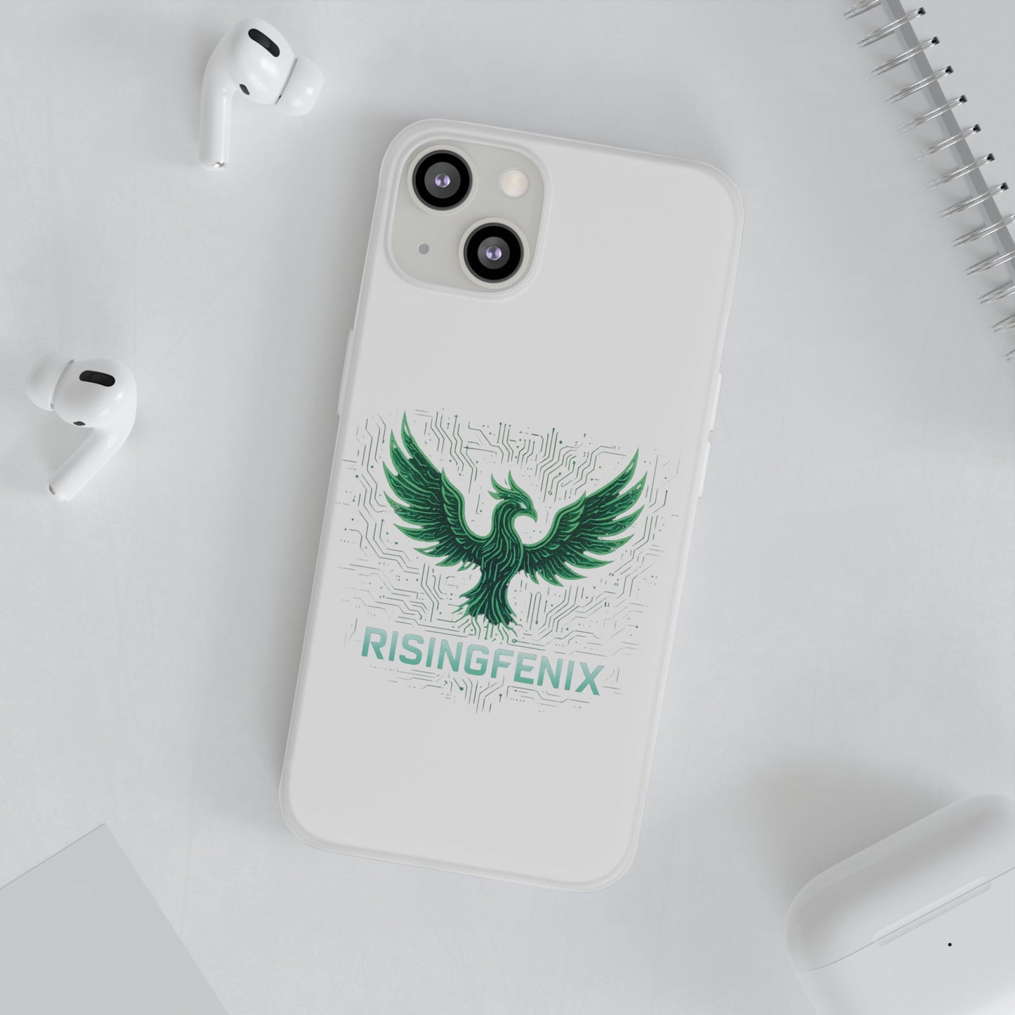 Phoenix Rising Flexi Case, Stylish Phone Cover, Trendy Tech Accessory, Gift for Tech Lovers, Unique Protector